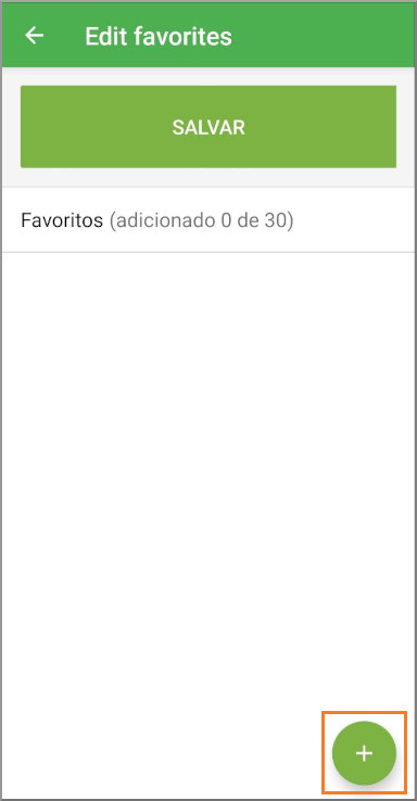 Toque no botão de adição para adicionar itens à lista.