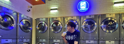 A visionary entrepreneur runs a laundry cafe with GS PoS