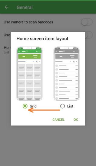 the grid option 