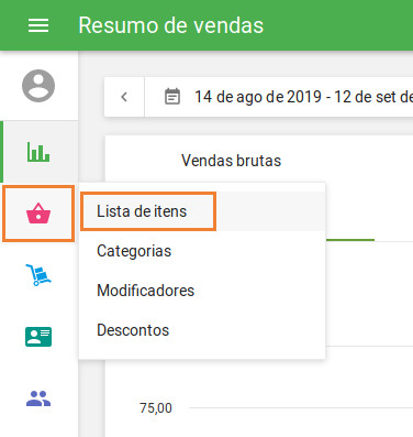 Lista de itens