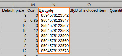 la colonne Code