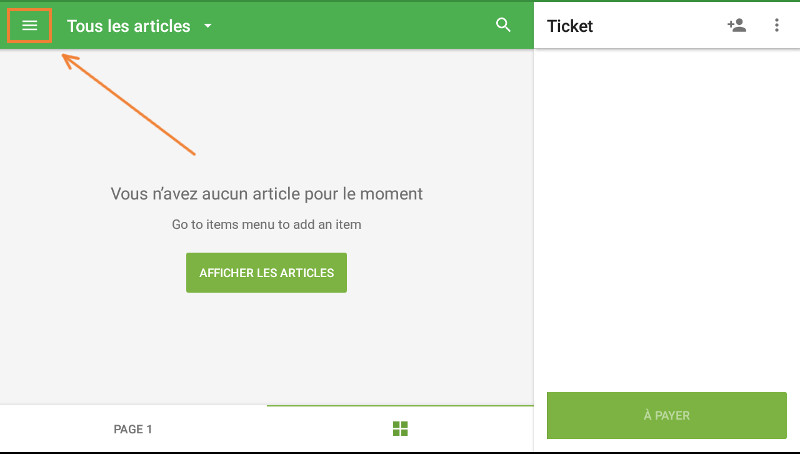 le bouton menu