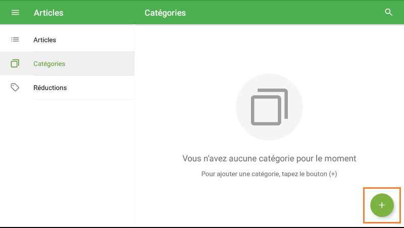 le bouton ajouter Catégories