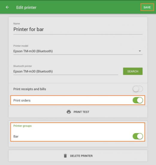 Printer settings