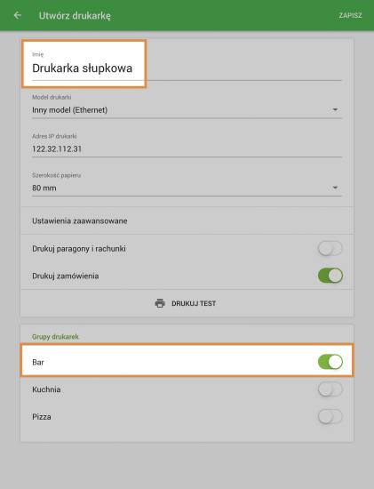 W aplikacji GS POS przypisz każdą drukarkę do własnej grupy drukarek.