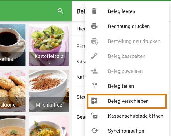 Beleg verschieben