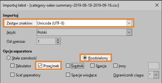 opciji importu