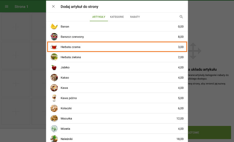 Lista artykułów