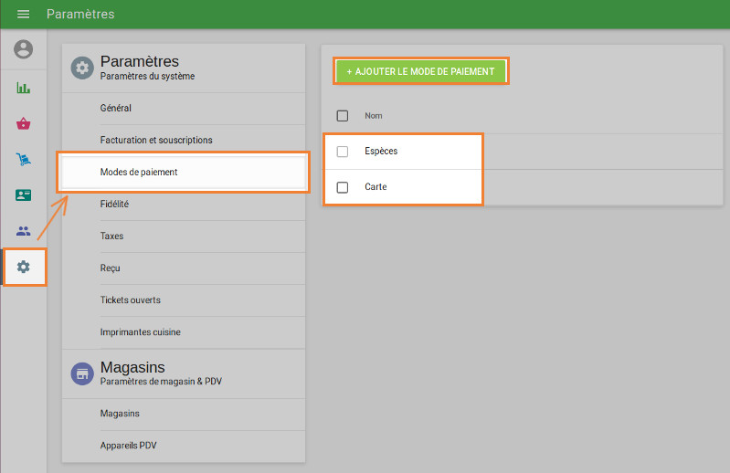 modes de paiement