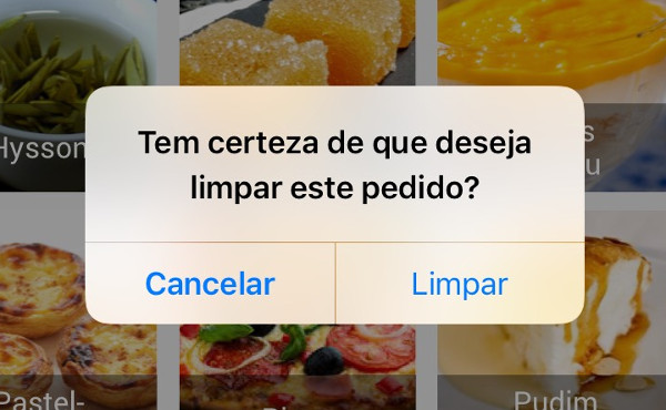 botão 'Limpar' na janela de diálogo