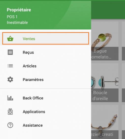 à l'écran Ventes