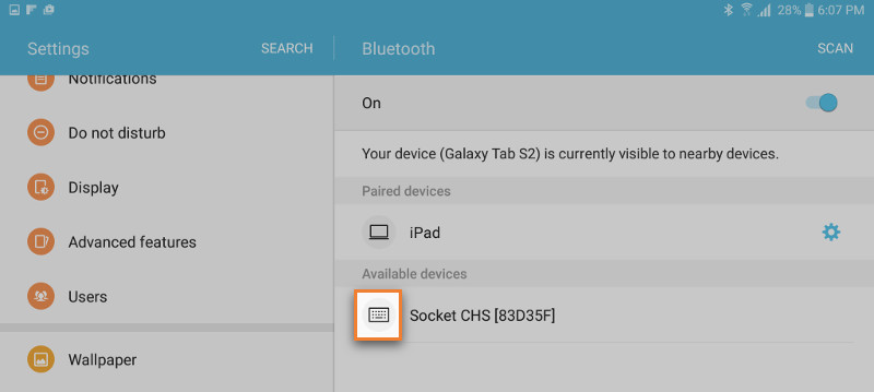 changed scanner icon