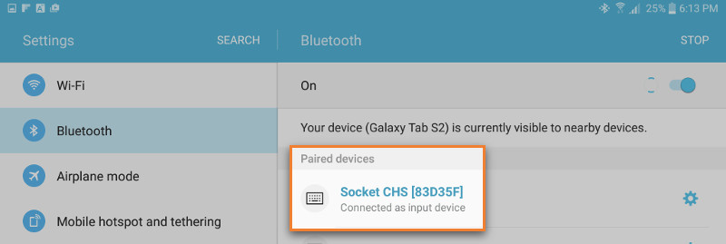 “Connected” or “Paired” status