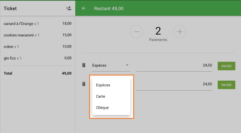 mode de paiement