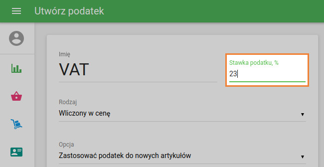 stawkę podatku