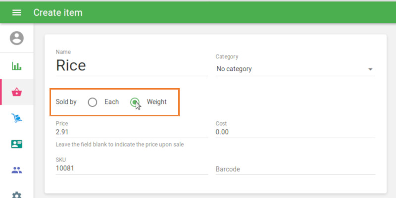 sold by weight