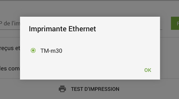 Dans le suivant fenêtre pop-up, vous verrez le résultat de la recherche avec le modèle d’imprimante et de son adresse IP. Appuyez dessus pour sélectionner l’adresse IP et puis fermez la fenêtre. 