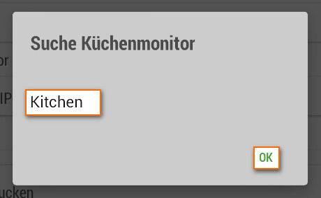 entsprechenden Küchenmonitor 