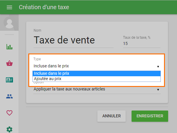 tax type