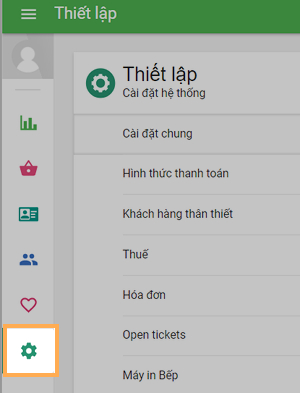 settings button
