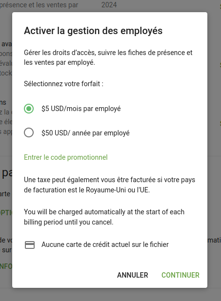 Abonnez-vous à la gestion des employés