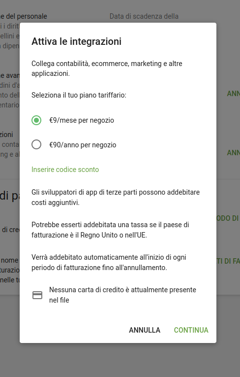 Iscrizione a Integrazioni