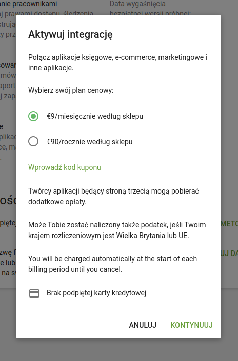 Subskrypcja na Integracje