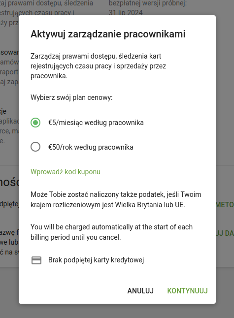Subskrypcja na Zarządzanie pracownikami