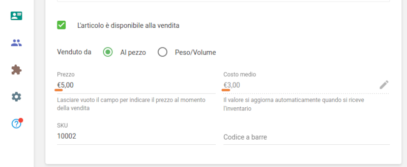 campi prezzo