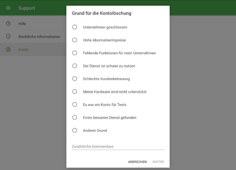 Fragebogen geben