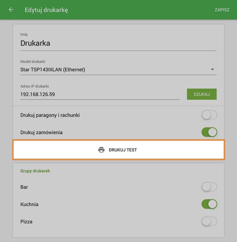 Drukuj test