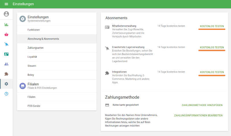 Schaltflächen Kostenlos testen