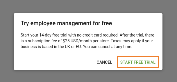 Employee management trial