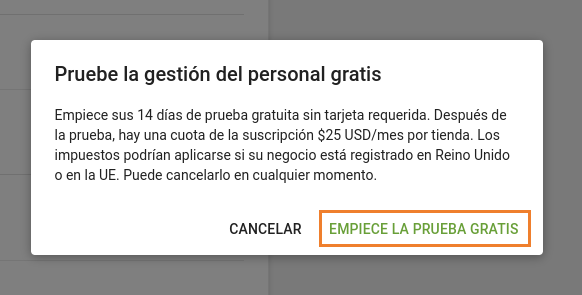 periodo prueba de Administración de empleados
