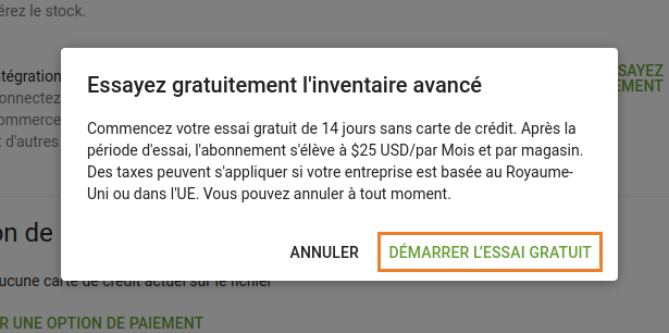 Essai d'inventaire avancé
