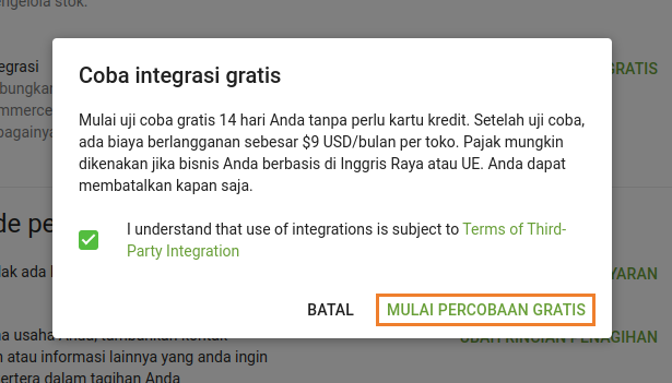 Percobaan integrasi