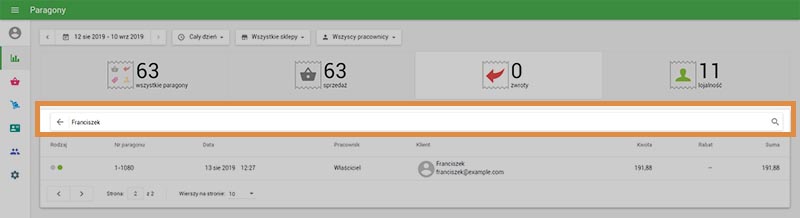 Wybierz Imię klienta i kliknij przycisk <Enter> na klawiaturze