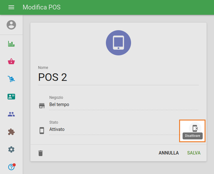 Come disattivare il POS