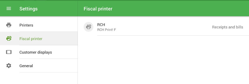 stampante fiscale che è stata associata, nella lista
