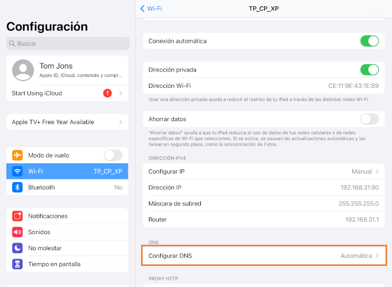configurar DNS