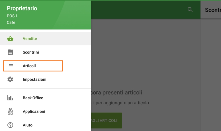 menu Articoli