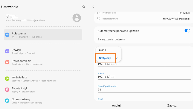 statyczna adresa IP