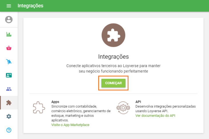 'Começar'