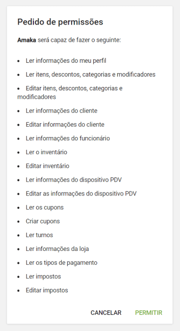 direitos de acesso