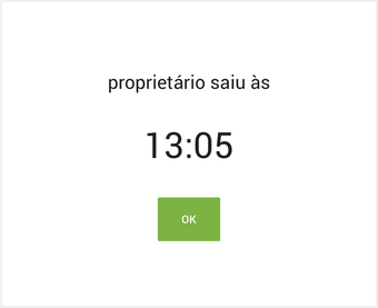 informações sobre o horário de saída