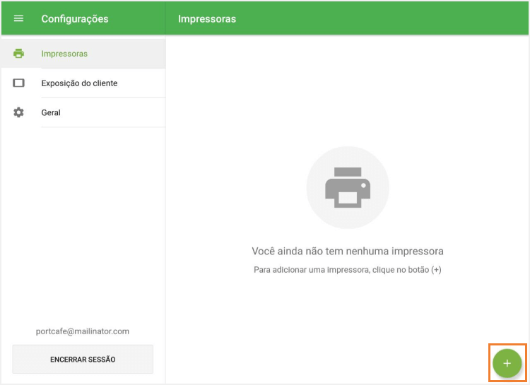 Toque no botão '+'