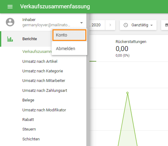 Schaltfläche 'Konto'