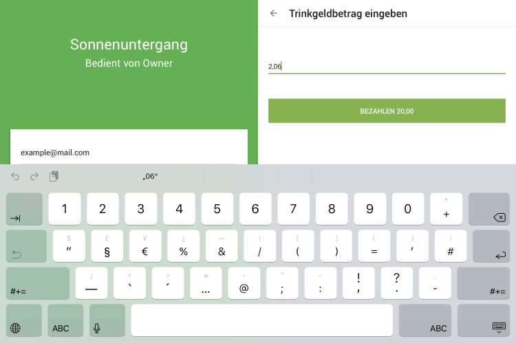 Betrag eingeben