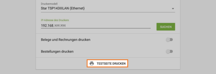 Testseite drucken