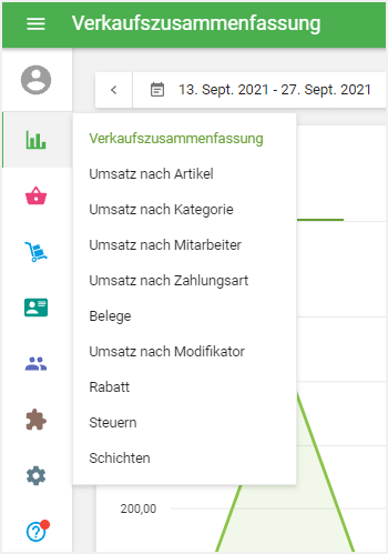 Menü 'Berichte'